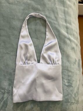 Zara Satin Mini Halter Bag in Light Lavender